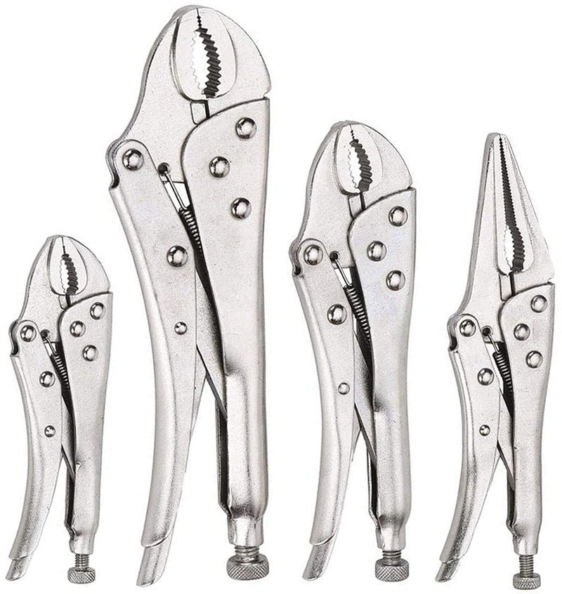 FASTPRO 4-Piece Locking Pliers Set, Vice Grips Pliers Included 5", 7", 10" Curved Jaw and 6-1/2" Straight Jaw - Image 1